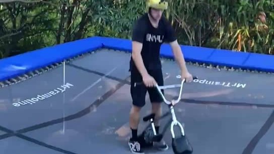 Bounce Bike in action on the trampoline
